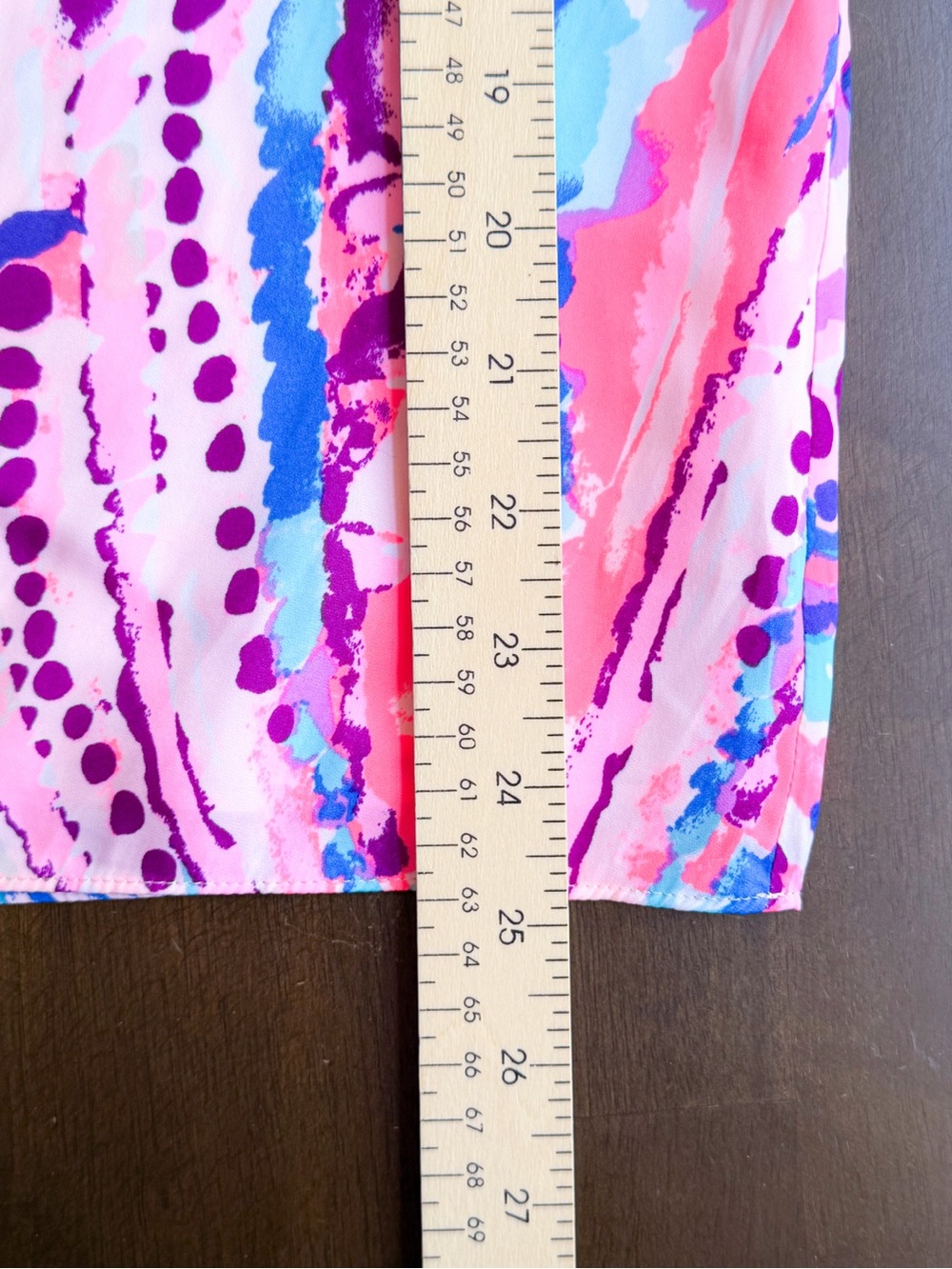 Lilly Pulitzer Pink Blue Abstract Print Sleeveless Top Striped V Neck S EUC - Picture 5 of 7